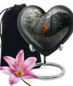 10-inch Cardinal Bird Urn, heart design cremation urn 