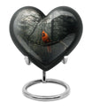 10-inch Cardinal Bird Urn, heart design cremation urn 