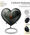 10-inch Cardinal Bird Urn, heart design cremation urn 