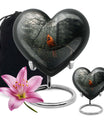 10-inch Cardinal Bird Urn, heart design cremation urn 