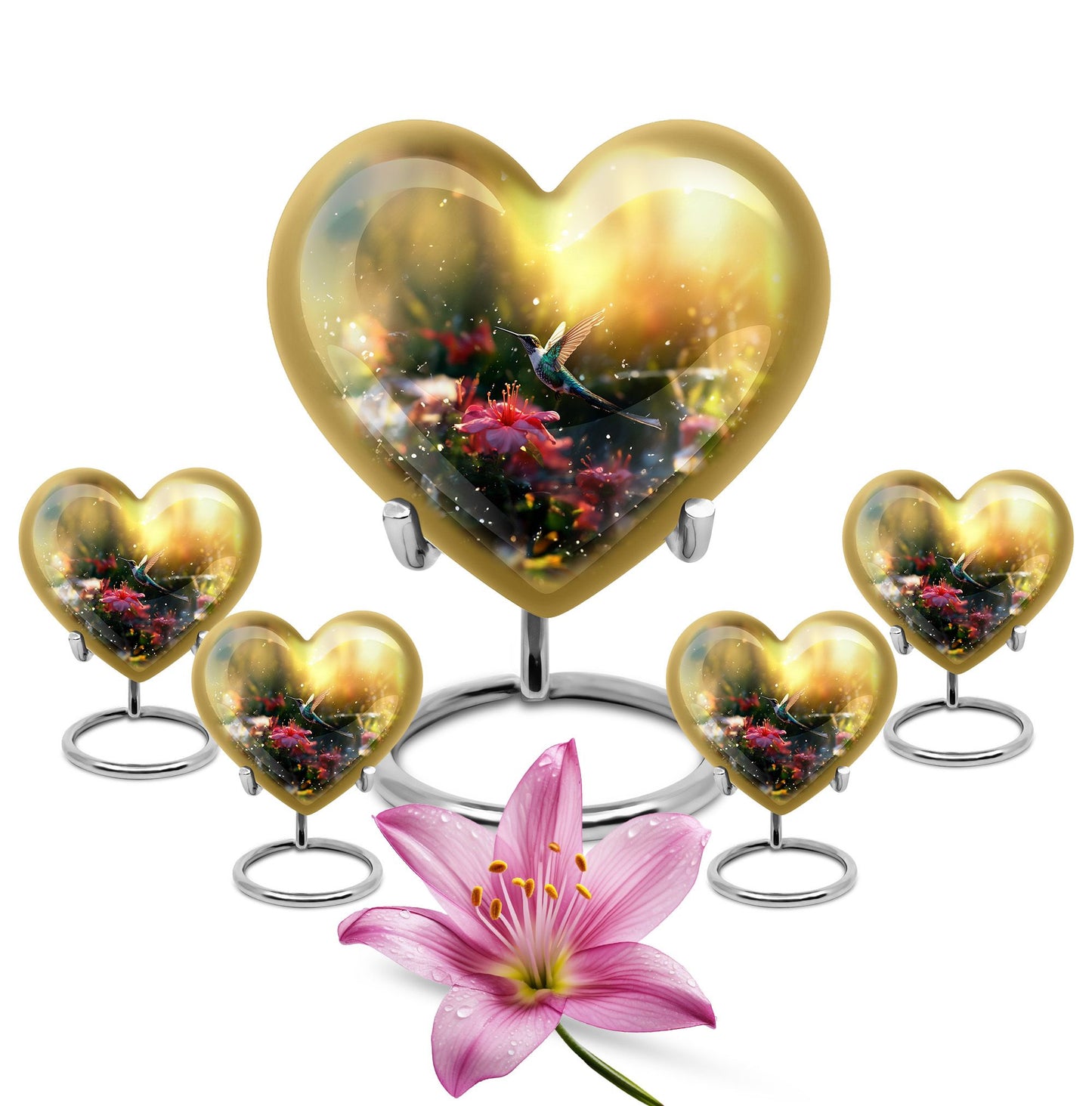 10-inch heart-shaped humming birds 