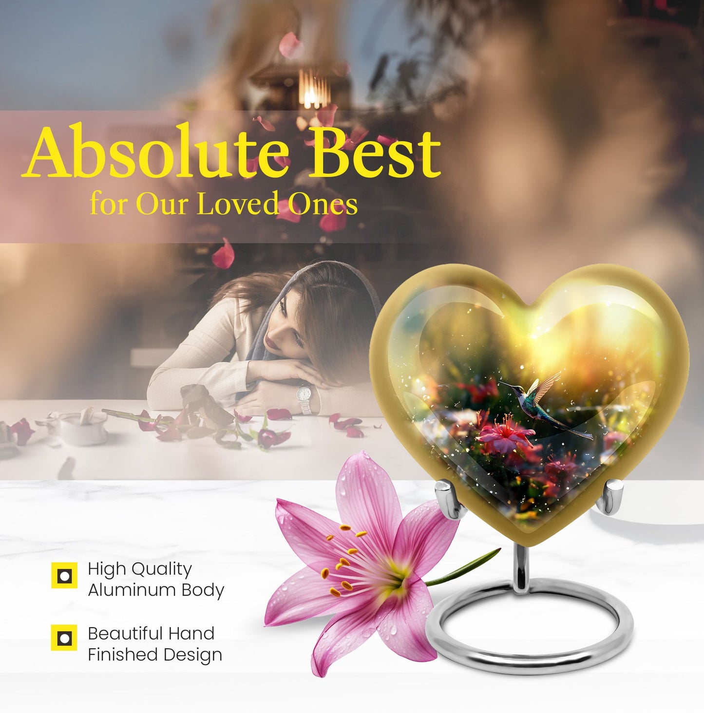 10-inch heart-shaped humming birds 