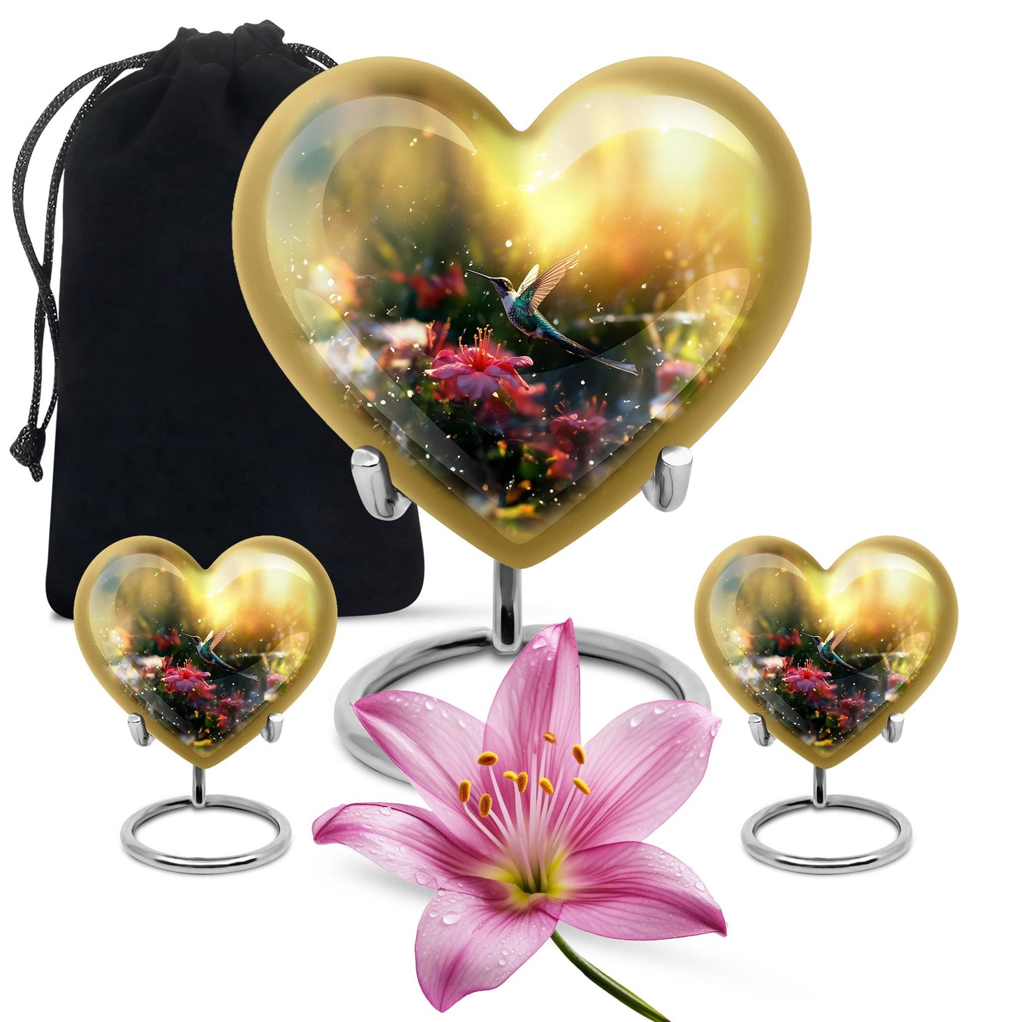 10-inch heart-shaped humming birds 