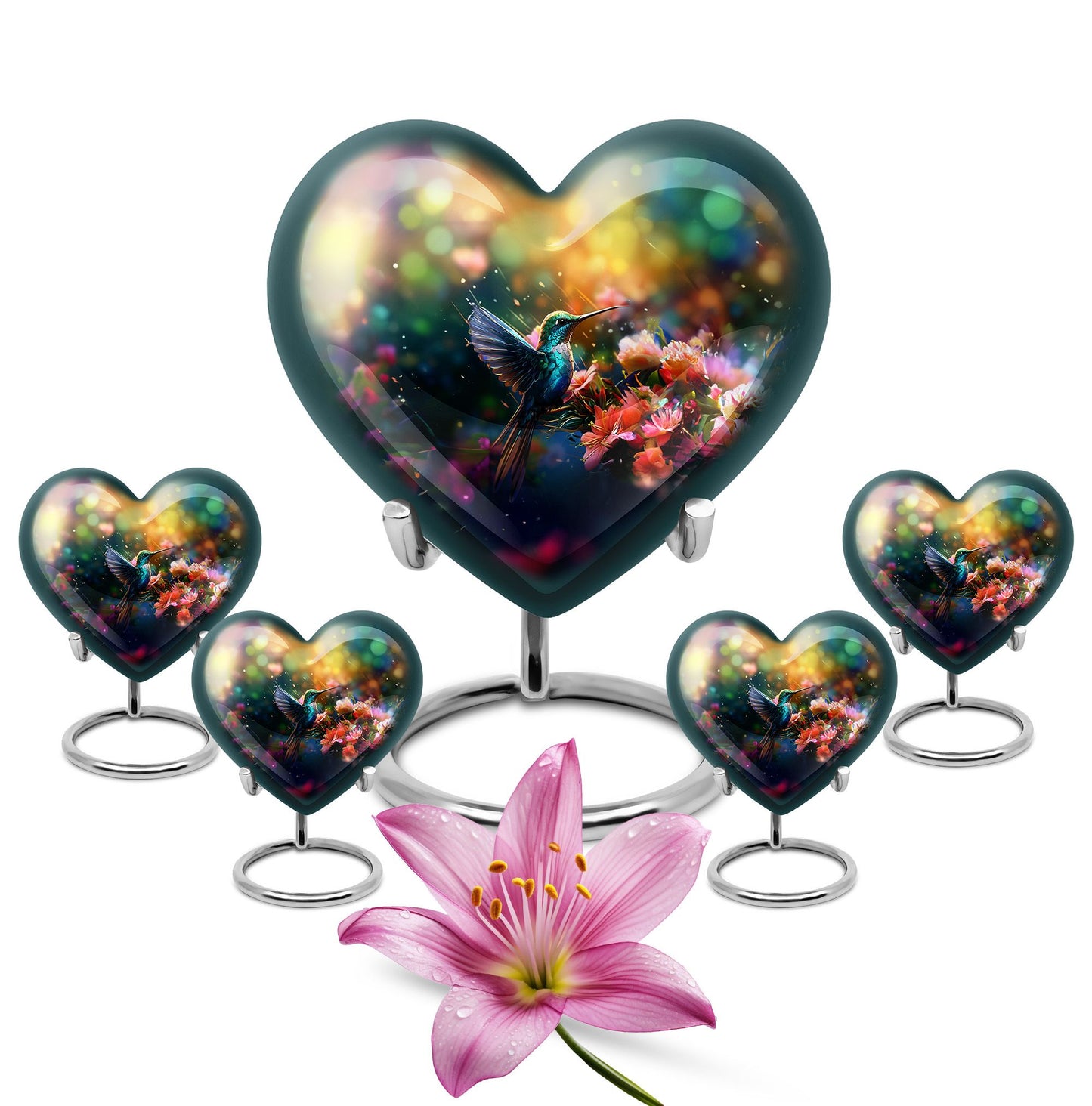 Hummingbird Heart memorial urn for adult male