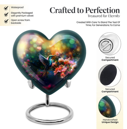 Hummingbird Heart memorial urn for adult male