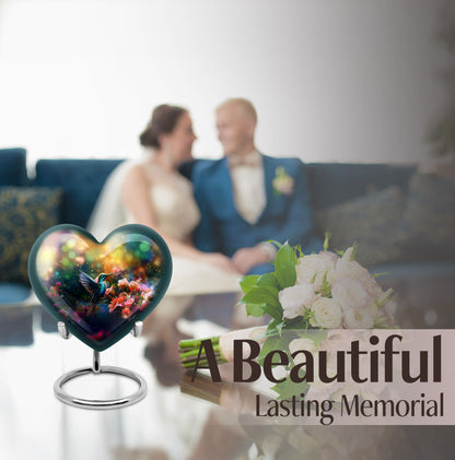 Hummingbird Heart memorial urn for adult male