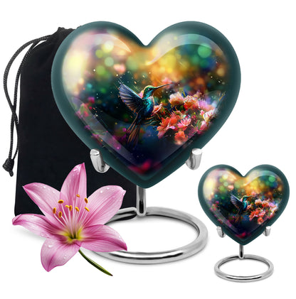 Hummingbird Heart memorial urn for adult male
