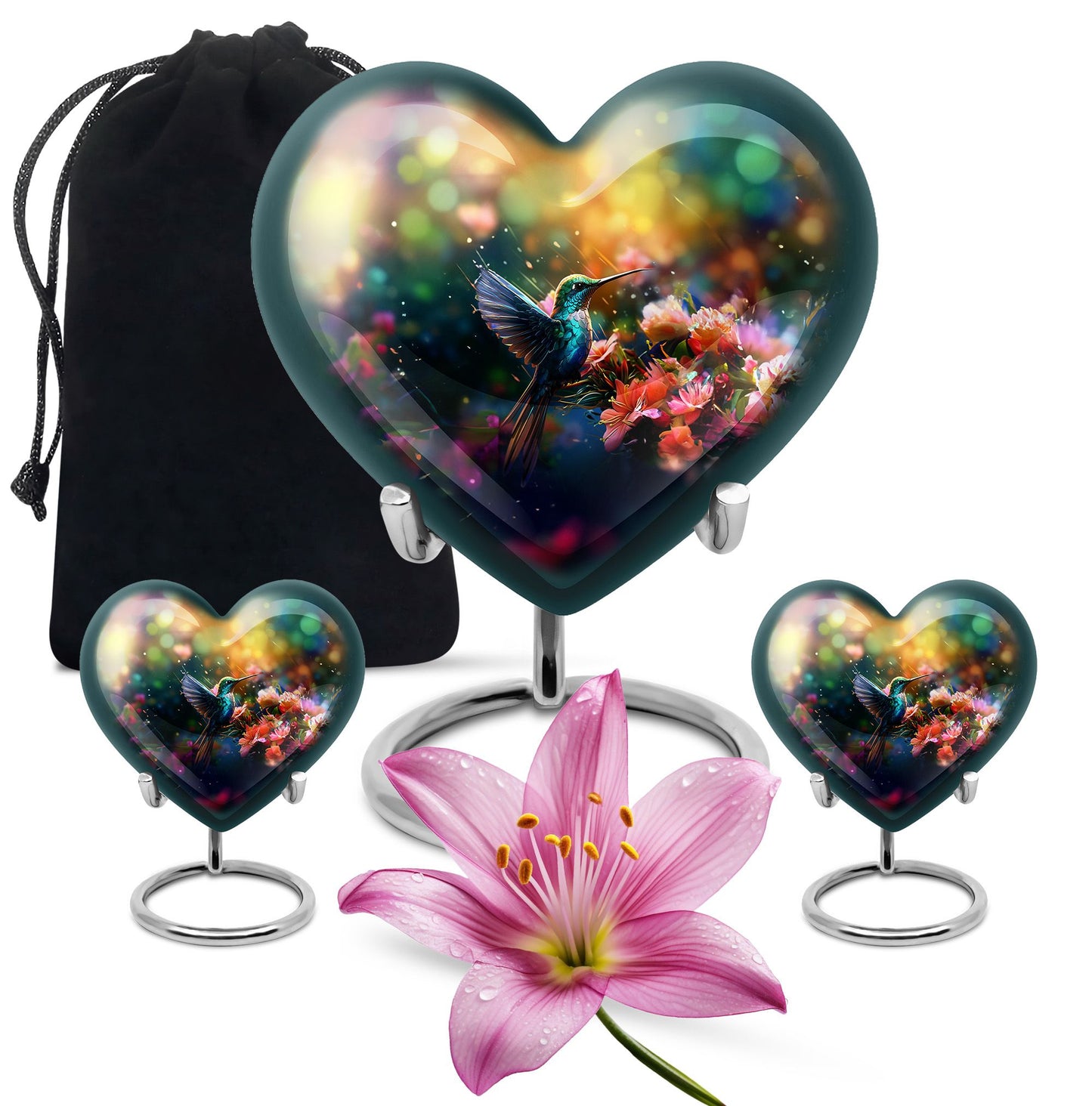 Hummingbird Heart memorial urn for adult male