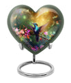10-inch heart-shaped hummingbird urn