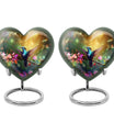 10-inch heart-shaped hummingbird urn