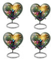 10-inch heart-shaped hummingbird urn