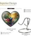 10-inch heart-shaped hummingbird urn