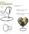 10-inch heart-shaped hummingbird urn