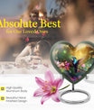 10-inch heart-shaped hummingbird urn
