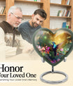 10-inch heart-shaped hummingbird urn