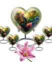10-inch heart-shaped humming birds urn for ashes,