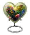 10-inch heart-shaped humming birds urn for ashes,