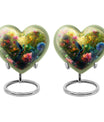 10-inch heart-shaped humming birds urn for ashes,
