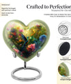 10-inch heart-shaped humming birds urn for ashes,