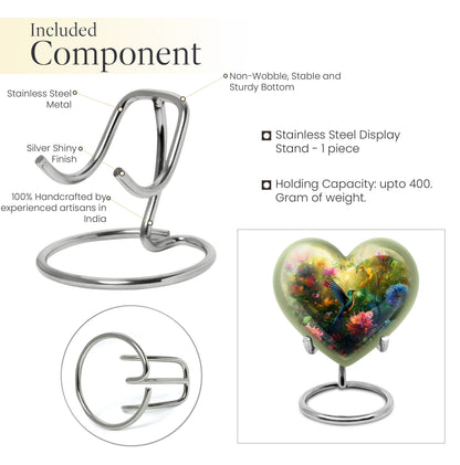10-inch heart-shaped humming birds urn for ashes,