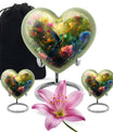 10-inch heart-shaped humming birds urn for ashes,