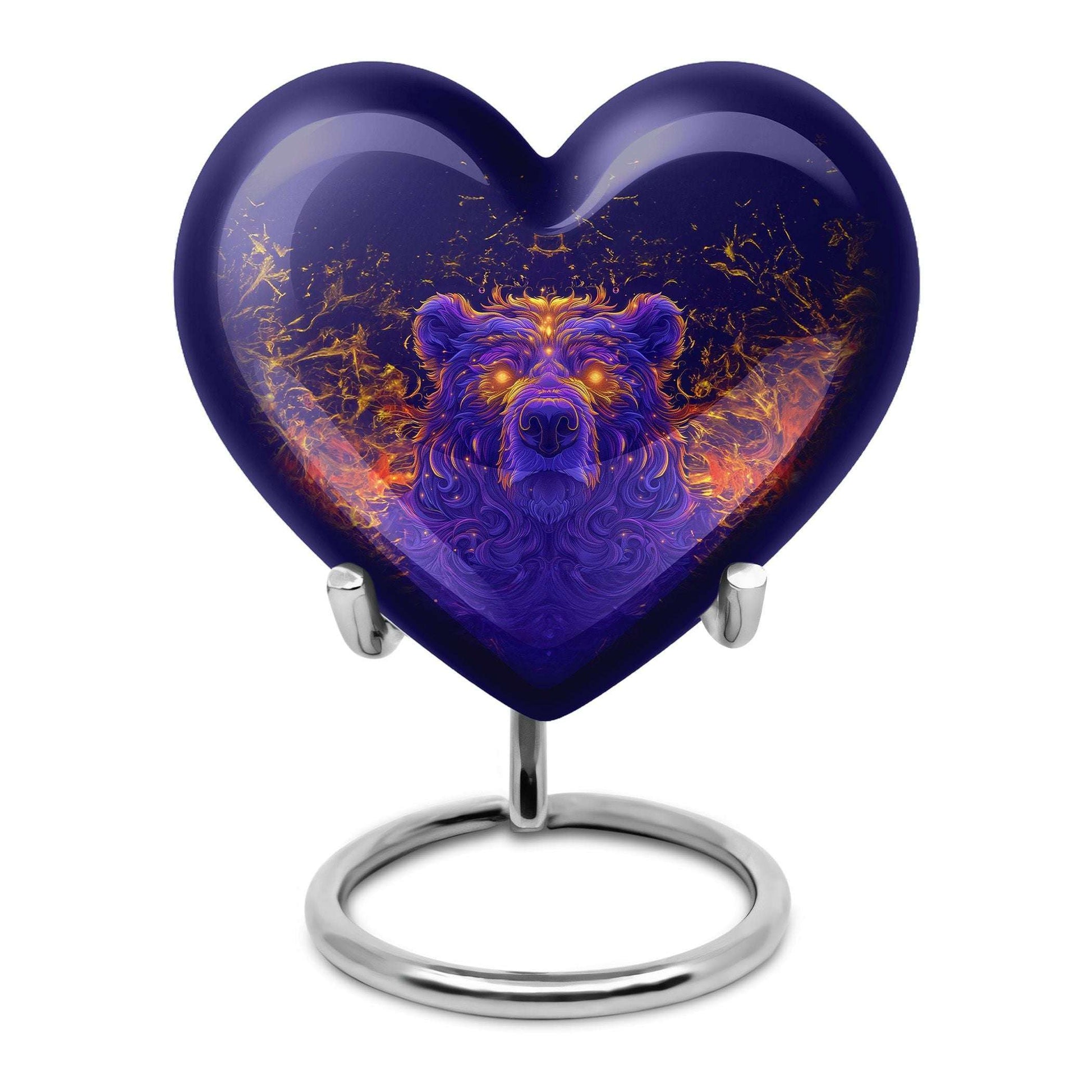 Heart themed bear urn