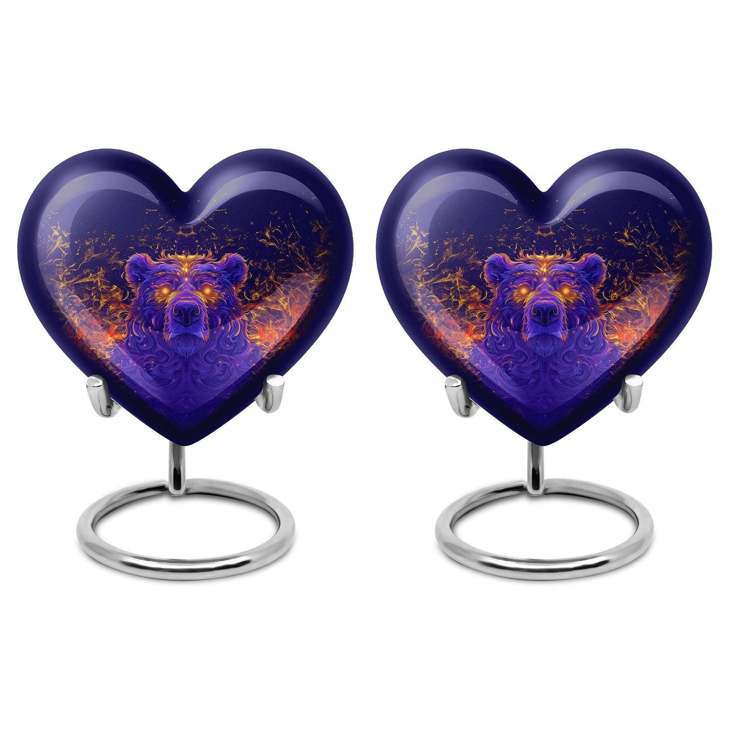 Heart themed bear urn