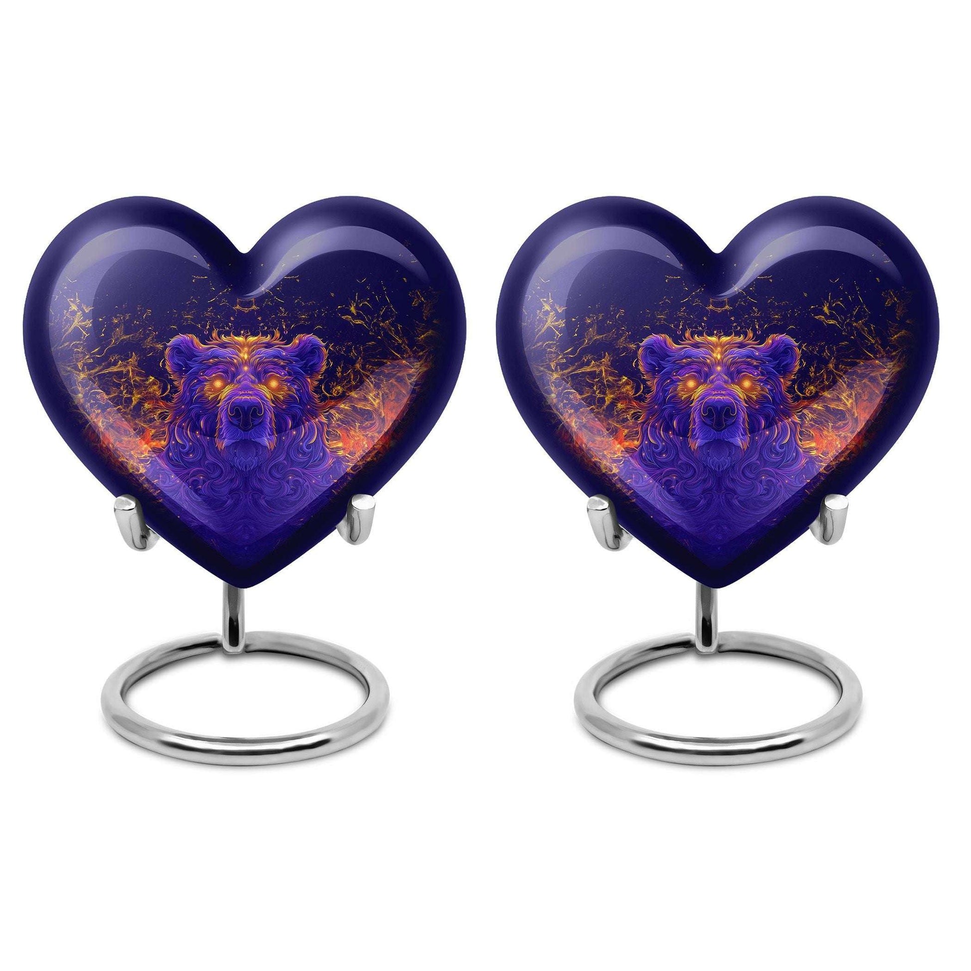 Heart themed bear urn