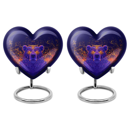 Heart themed bear urn
