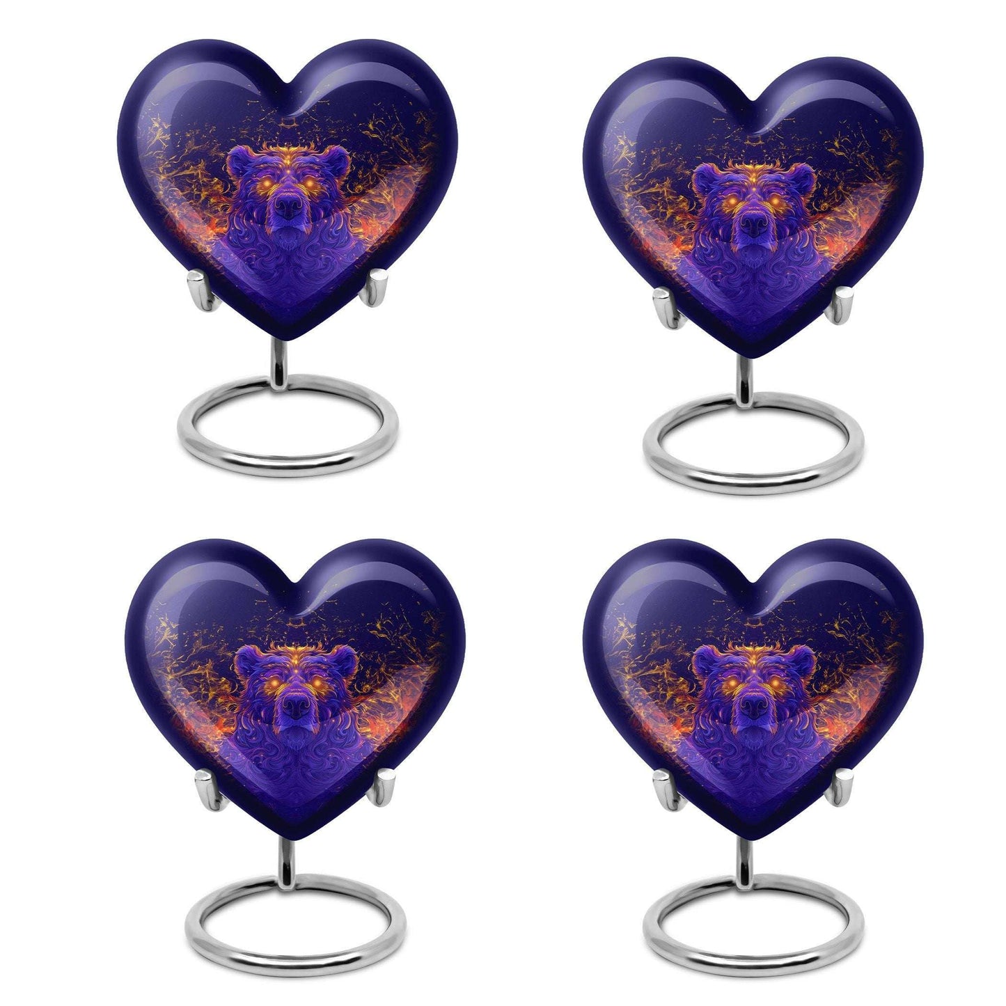 Heart themed bear urn