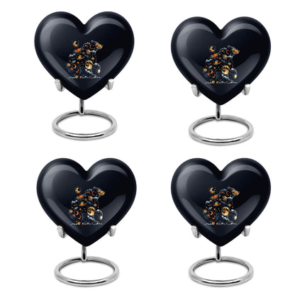 heart-shaped aluminium bear urn