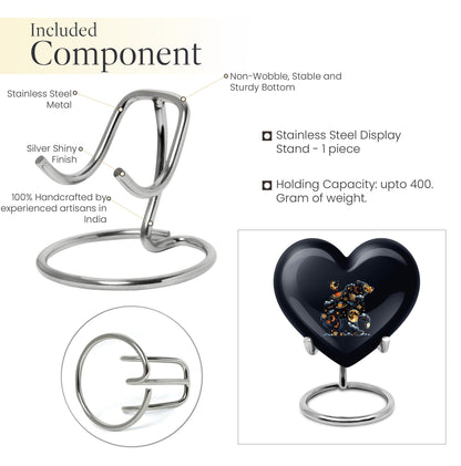 heart-shaped aluminium bear urn
