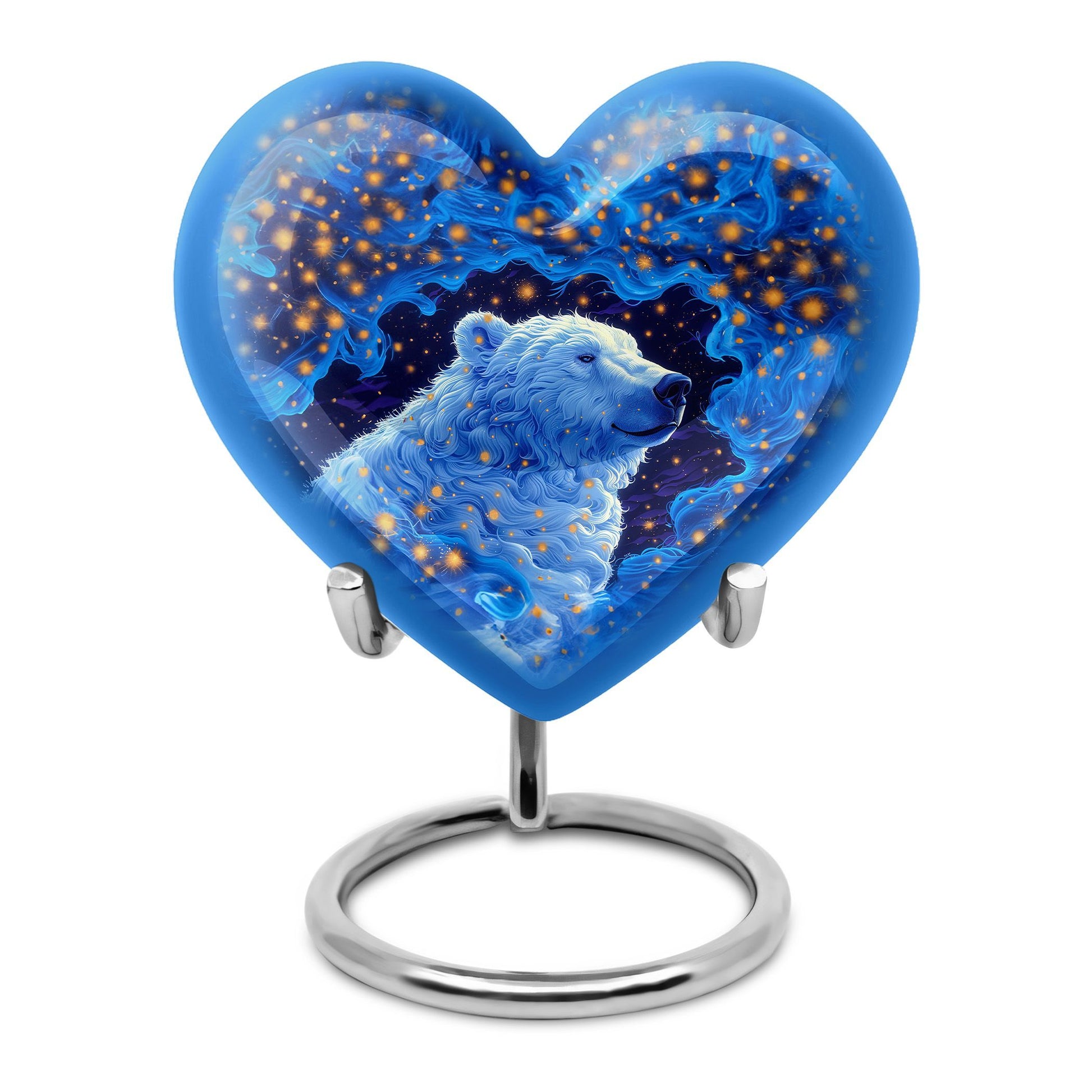 Heart-shaped 10-inch bear urn