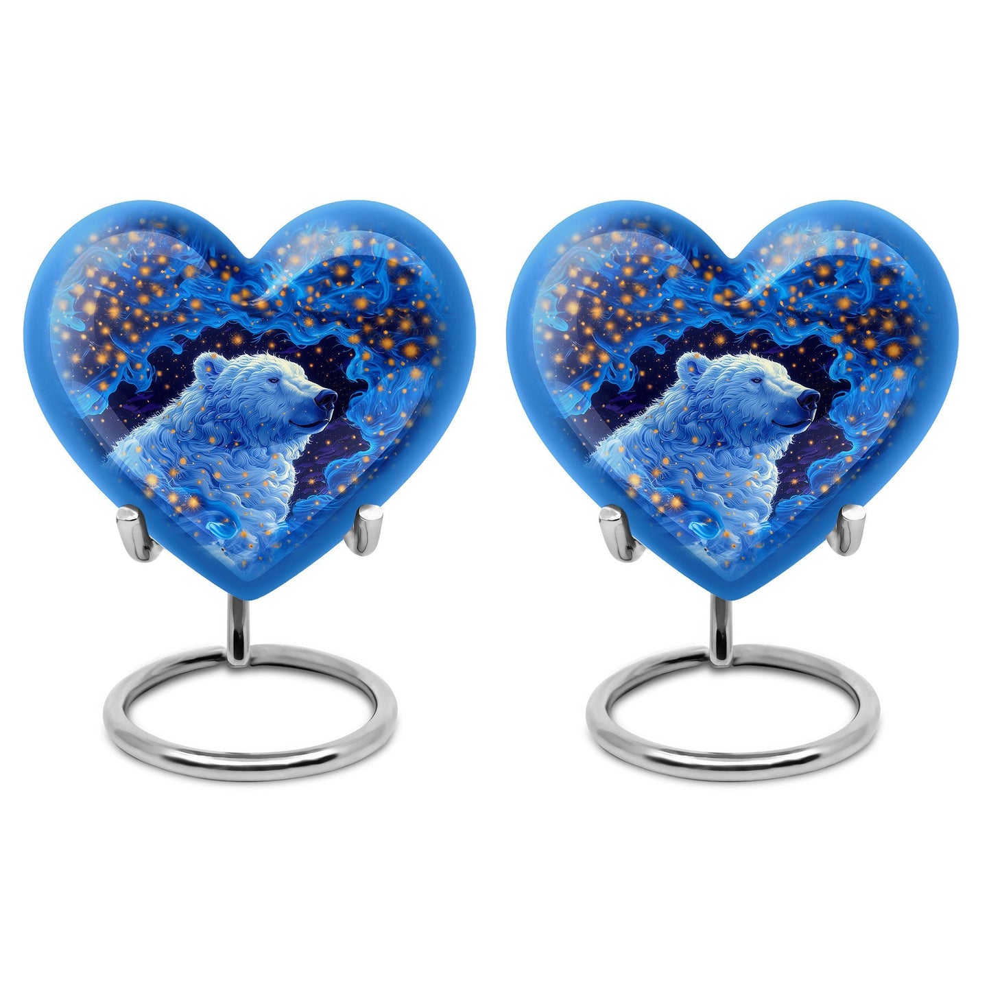 Heart-shaped 10-inch bear urn