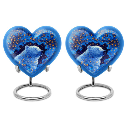 Heart-shaped 10-inch bear urn