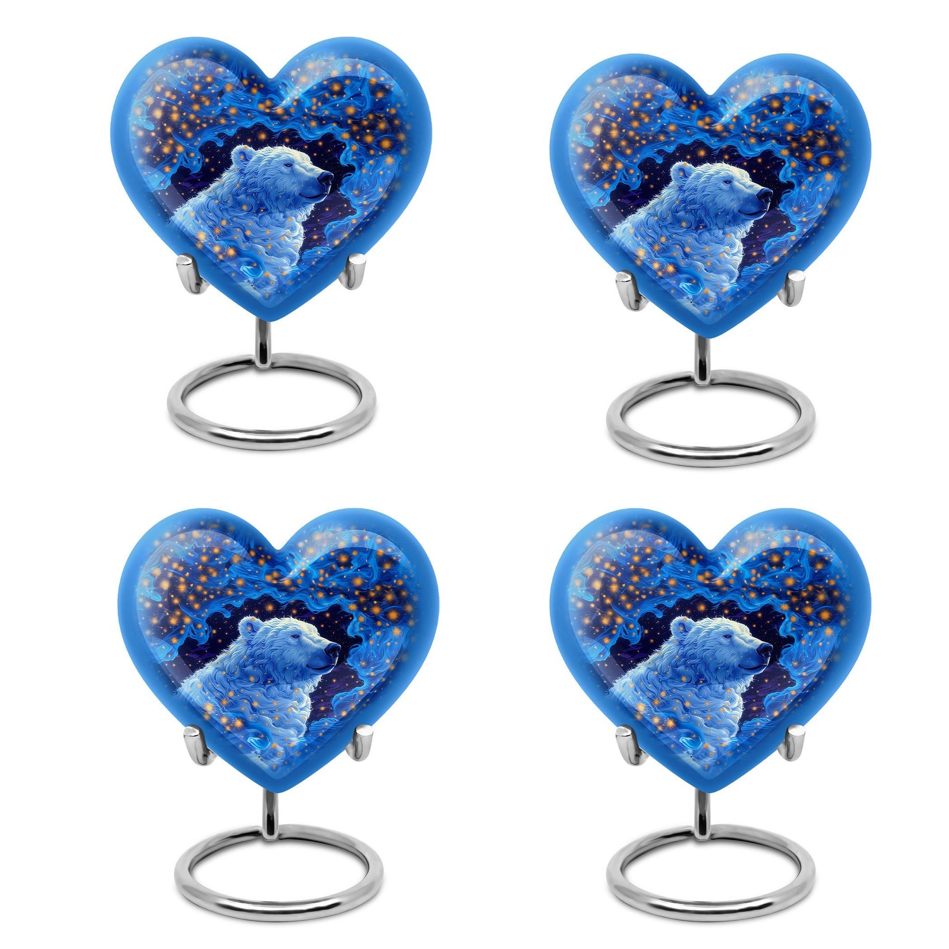 Heart-shaped 10-inch bear urn