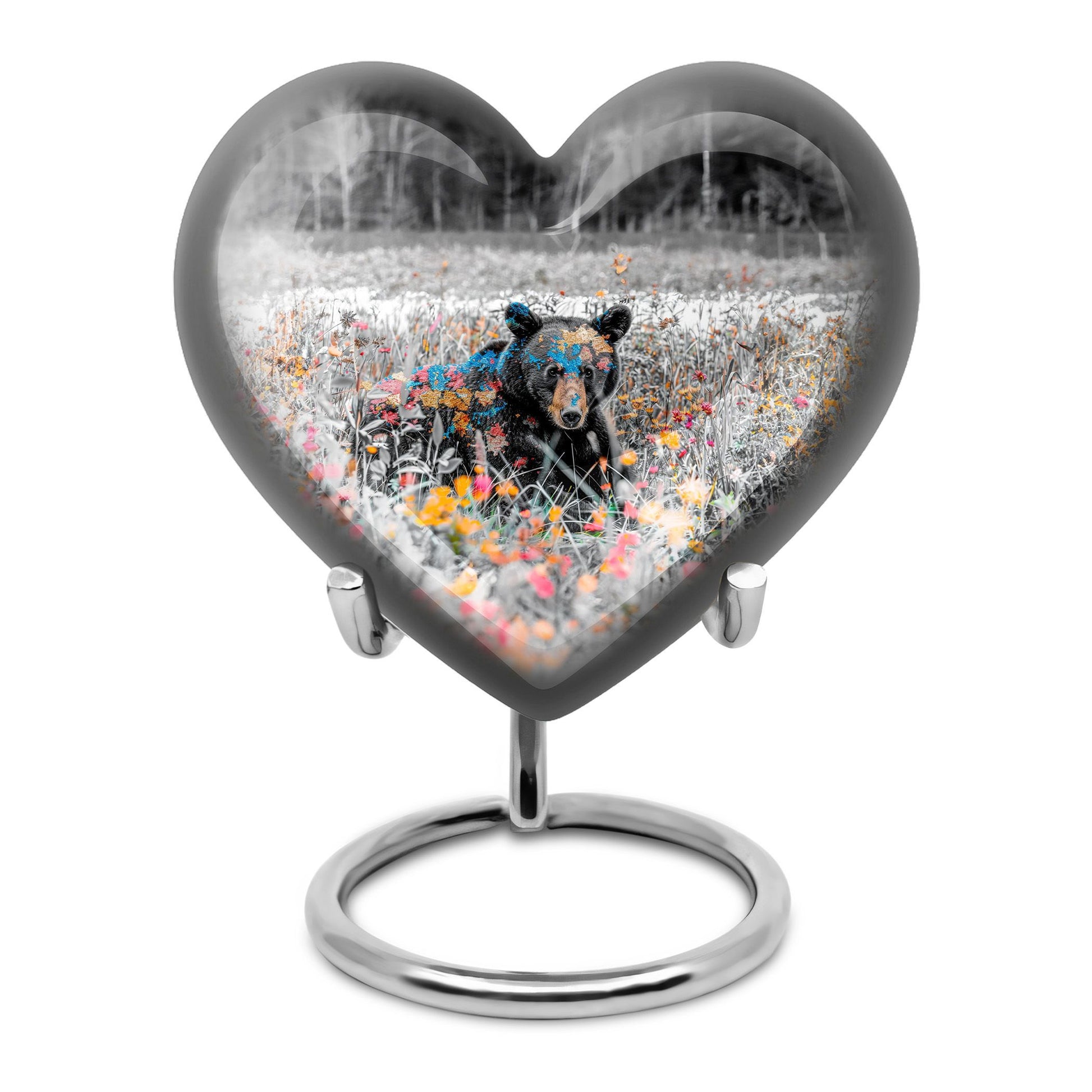 10-inch heart shaped bear urn for human 