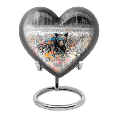 10-inch heart shaped bear urn for human 