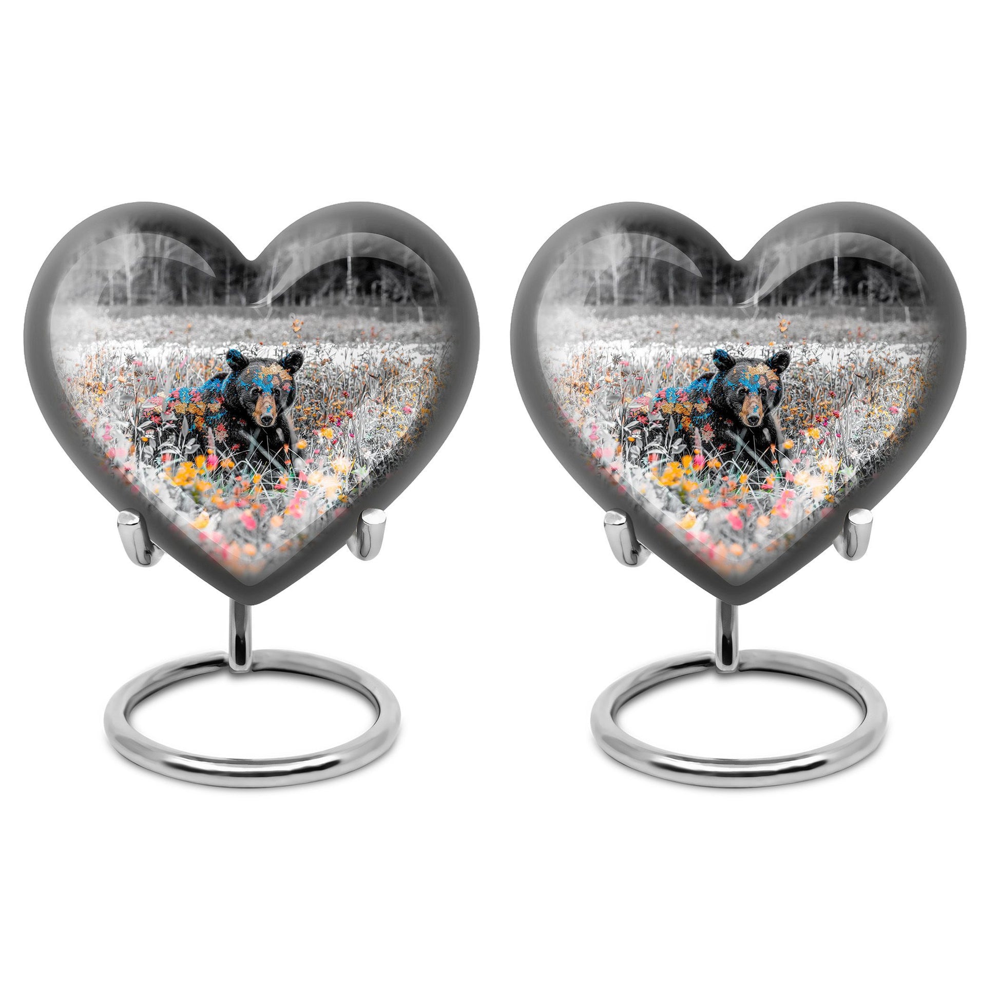 10-inch heart shaped bear urn for human 