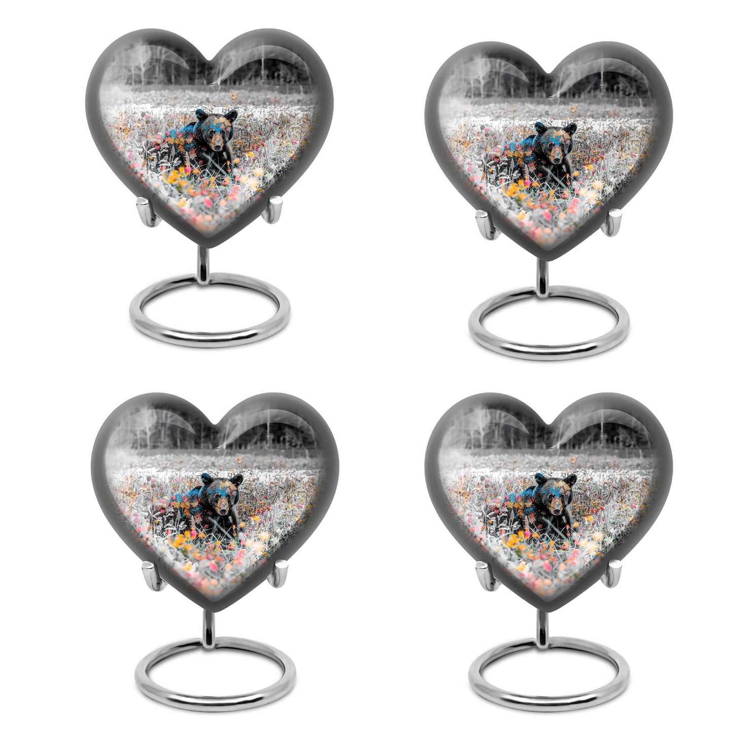 10-inch heart shaped bear urn for human 