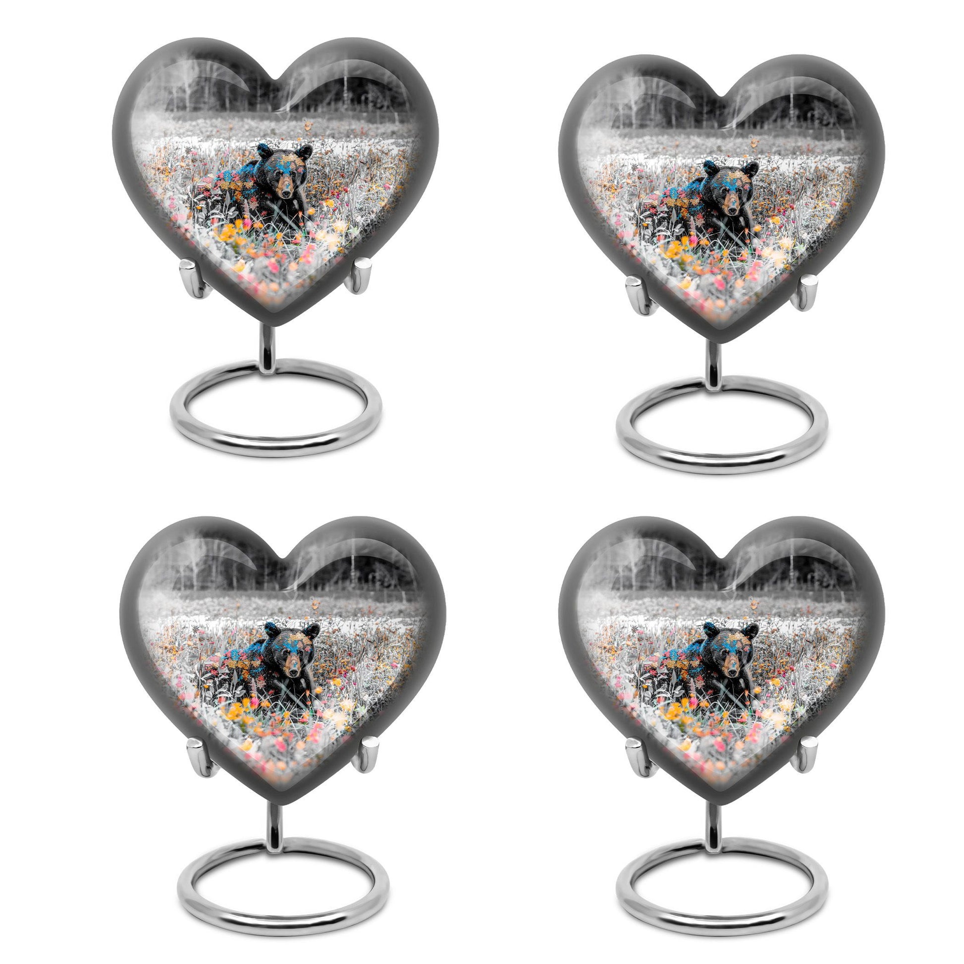 10-inch heart shaped bear urn for human 