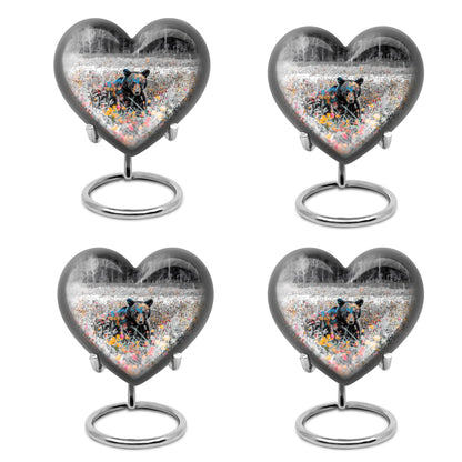 10-inch heart shaped bear urn for human 