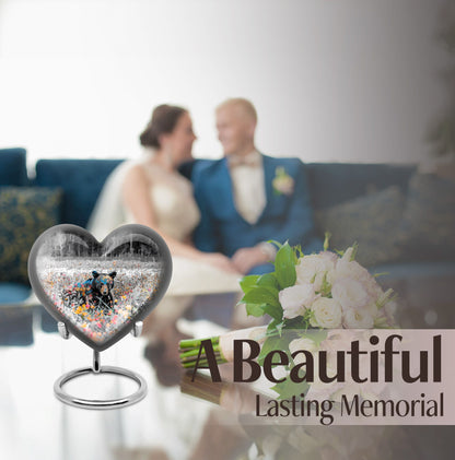 10-inch heart shaped bear urn for human 