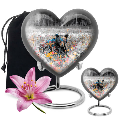10-inch heart shaped bear urn for human 