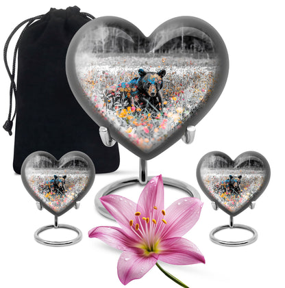 10-inch heart shaped bear urn for human 
