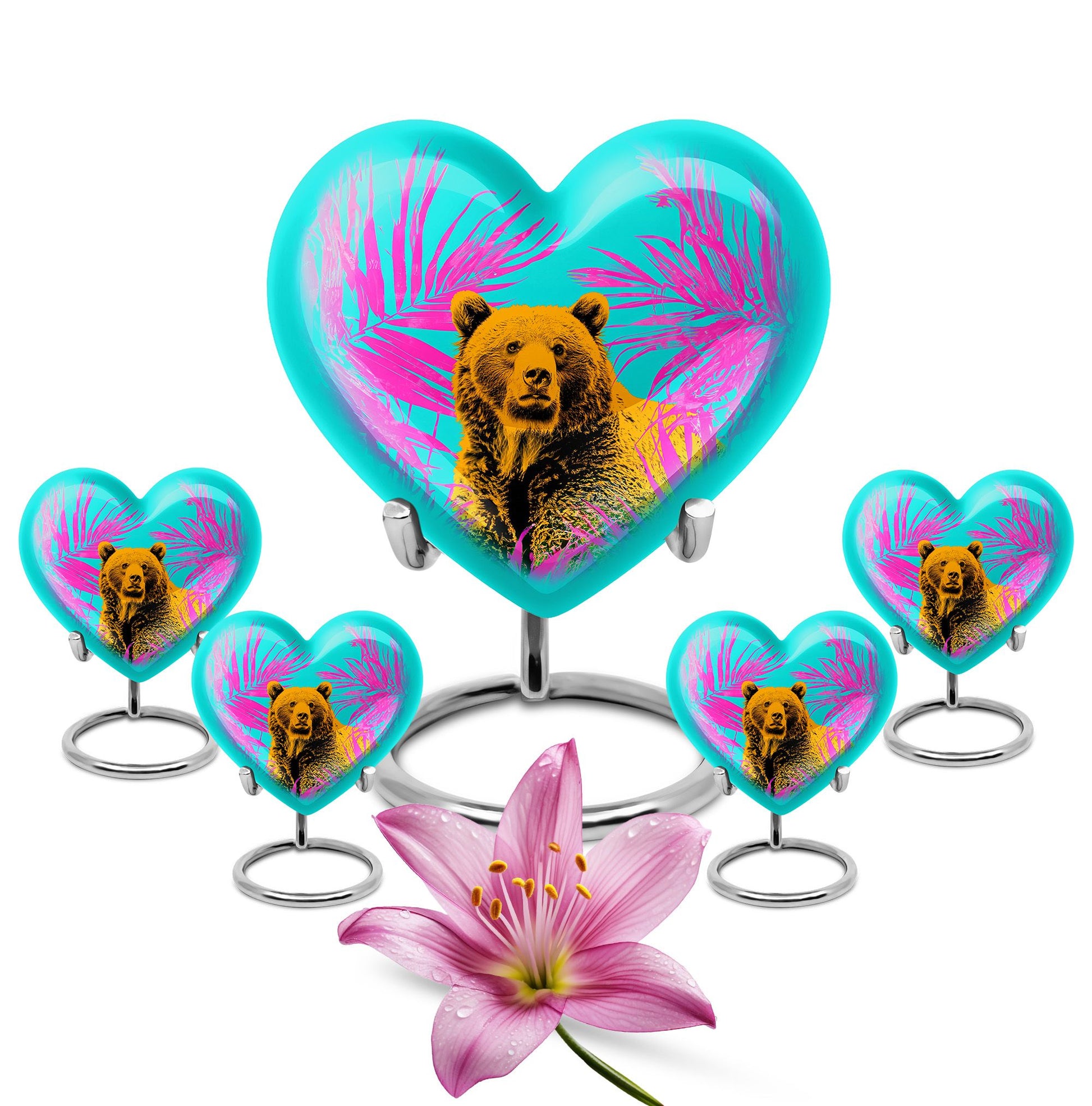 10-inch aluminum heart urn, unique burial container 