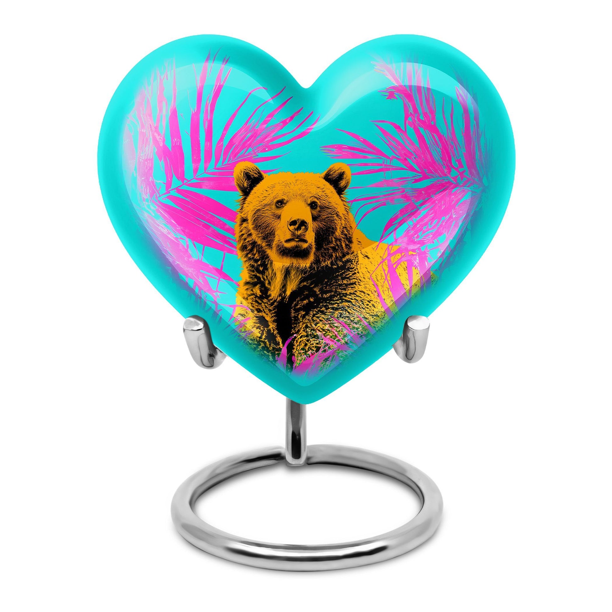 10-inch aluminum heart urn, unique burial container 