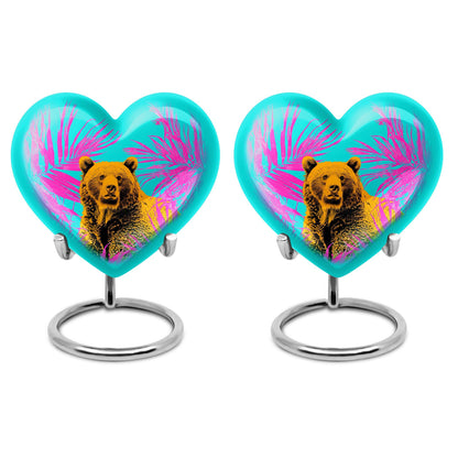 10-inch aluminum heart urn, unique burial container 