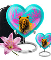 10-inch aluminum heart urn, unique burial container 