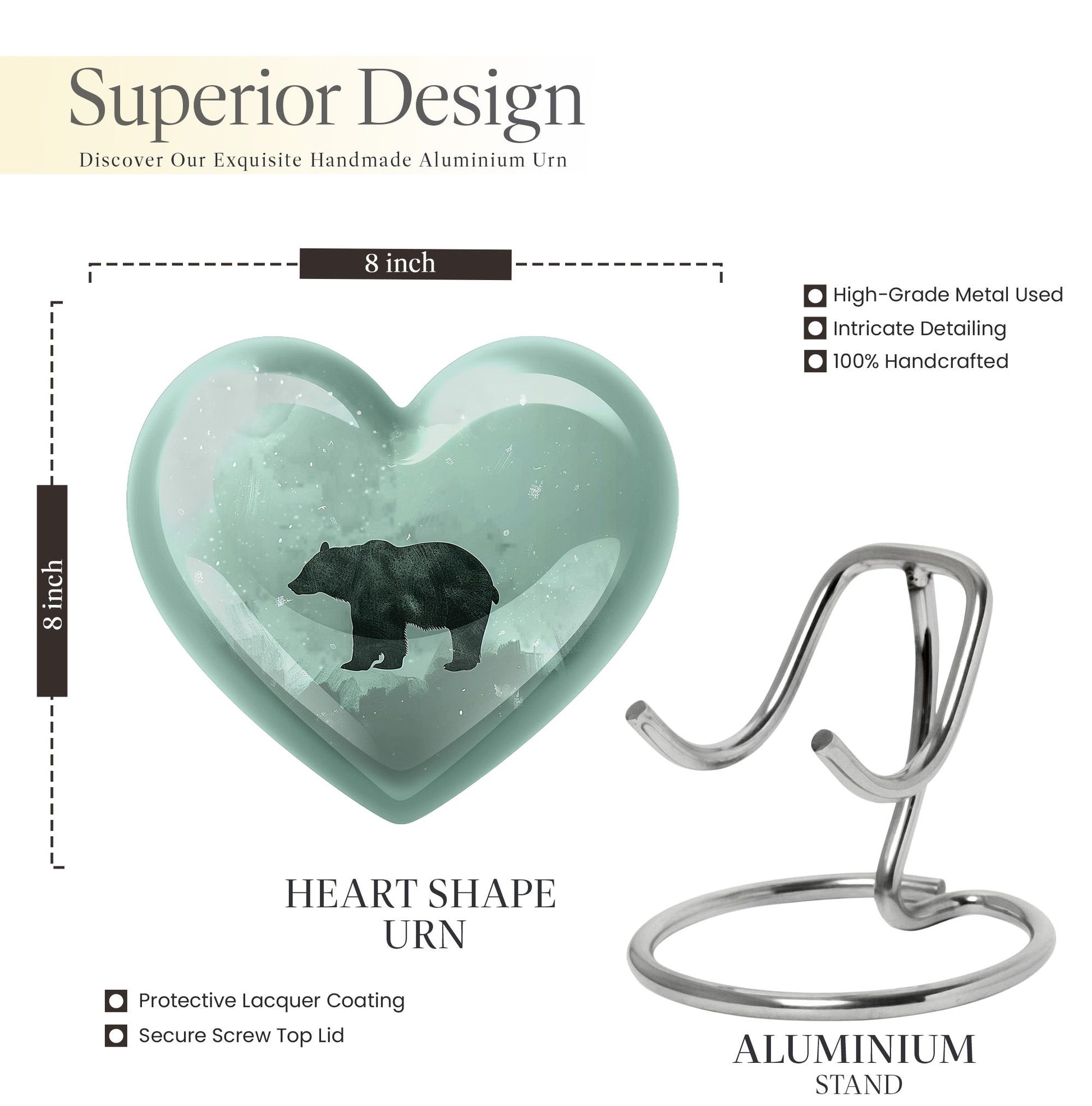Heart Bear Urn for ashes